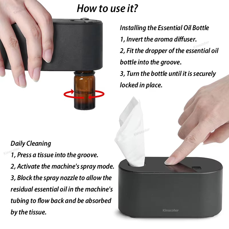 Premium Portable Waterless Aroma Diffuser Compact Essential Oil Nebulizer Ideal Scent Machine for Gifting